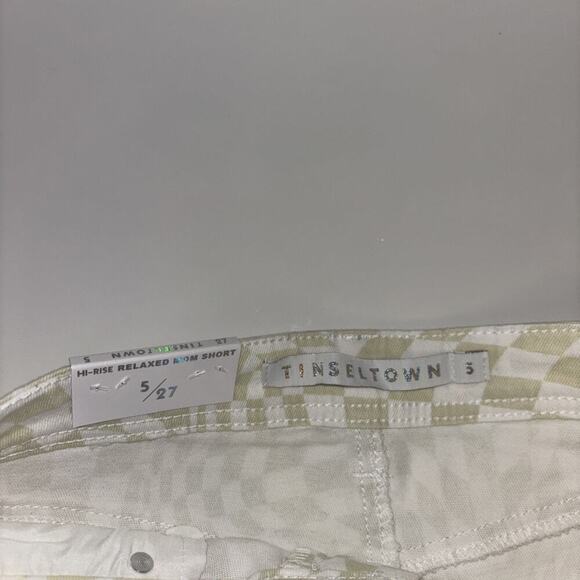 NWT Tinseltown Green Denim Cutoff Shorts Sz 5 / 27 Checkers Fairycore Grung Goth - Picture 2 of 7